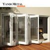 Porte pliante accordéon en aluminium à double vitrage extérieur porte patio pliante double en verre