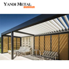 Pergola à persiennes mobile bioclimatique en aluminium de conception moderne en aluminium sur mesure de haute qualité