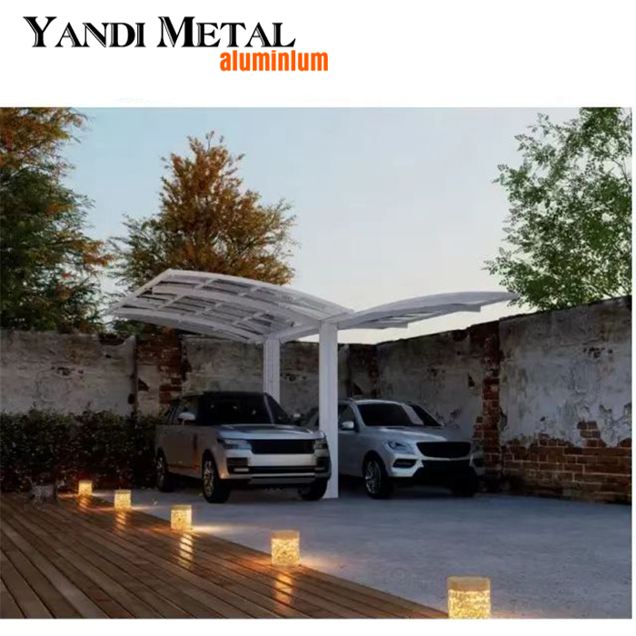 Persiennes extérieures modernes abri d'auto en aluminium patio garage de stationnement à toit rigide abri d'auto en aluminium de toit en polycarbonate