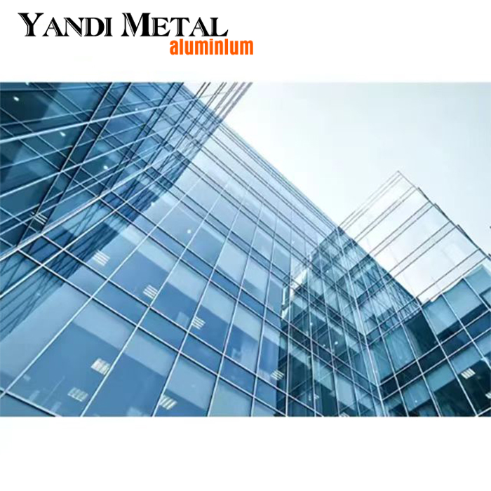 Système de mur-rideau en aluminium de façade de fenêtre de mur-rideau en verre double de bâtiment extérieur populaire 6063-T5