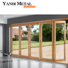 Double vitrage en gros moderne grandes portes pliantes en aluminium enduit de poudre