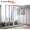 Portes pliantes en aluminium accordéon extérieures à double vitrage portes pliantes doubles