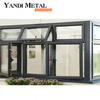 Fenêtre à battants en aluminium à double vitrage Fenêtre coulissante à cadre en aluminium Fenêtre en aluminium de sécurité vers le haut