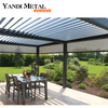 Pergola en aluminium de toit de volets d'auvent de pavillon de jardin imperméable en métal extérieur, équipée de lumières de tube secondaires émettant de la lumière