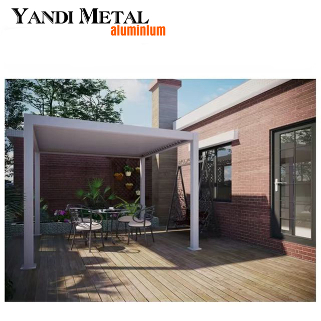 Pergola personnalisée de jardin bioclimatique moderne en aluminium 6 × 4, pergola manuelle, auvent télécommandé, pergola extérieure