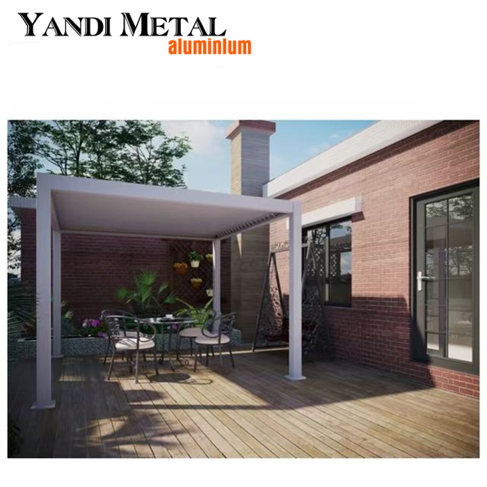 Pergola personnalisée de jardin bioclimatique moderne en aluminium 6 × 4, pergola manuelle, auvent télécommandé, pergola extérieure