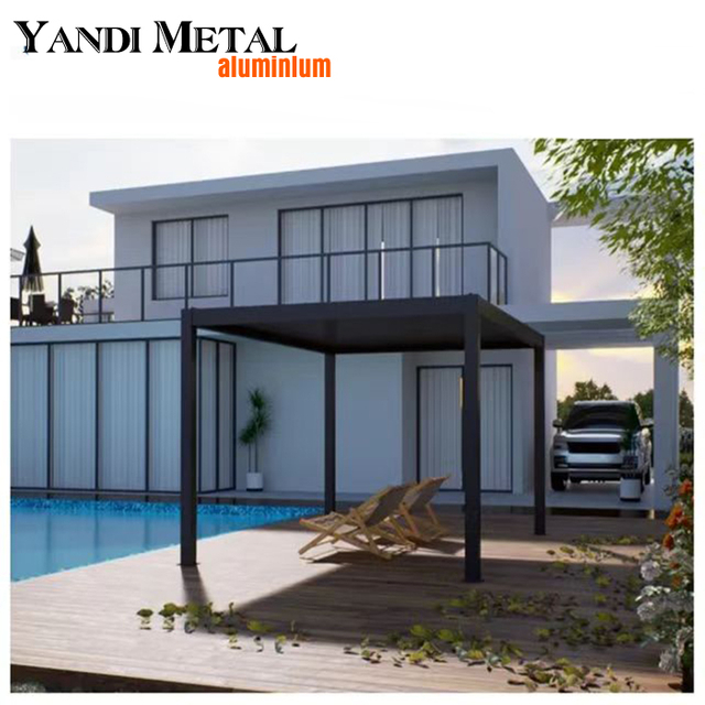 3 × 4 4 × 6 4 × 4 3 × 6 4 × 8 6 × 8 profil d'extrusion d'aluminium bioclimatique résistant aux intempéries pergola à persiennes ouvertes pavillon extérieur