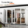 Porte pliante accordéon en aluminium à double vitrage extérieur porte patio pliante double en verre