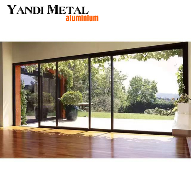 Yandi Aluminium vente en gros nouvelle porte profilée en aluminium trempé insonorisée au design moderne