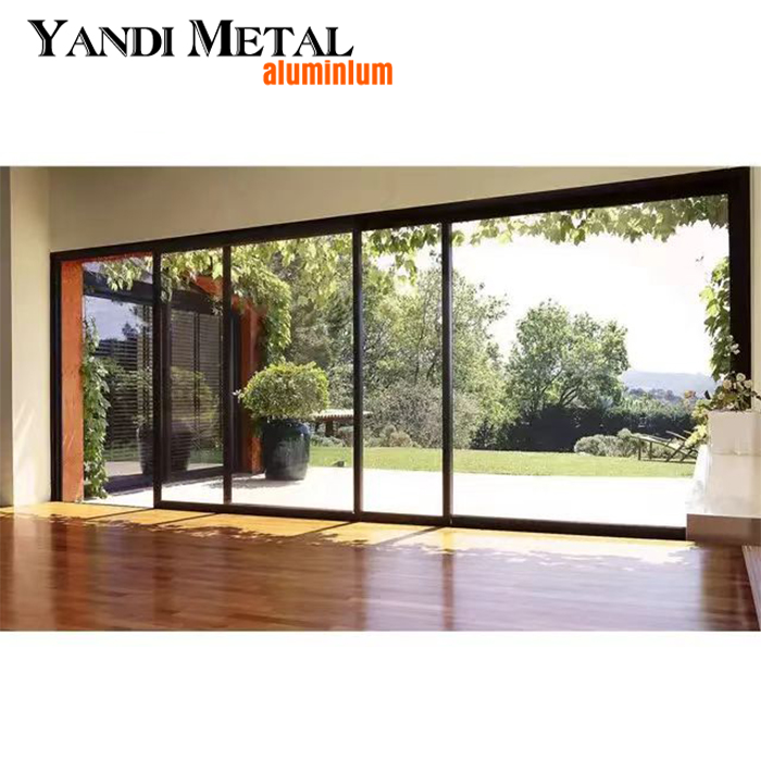 Yandi Aluminium vente en gros nouvelle porte profilée en aluminium trempé insonorisée au design moderne