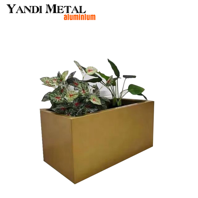 Jardinière moderne Grande jardinière extérieure en métal en aluminium Jardinière de jardin carrée en aluminium Jardinière Boîte à plantes à fleurs noires