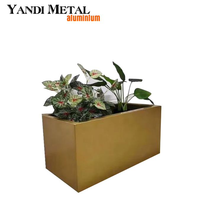 Jardinière moderne Grande jardinière extérieure en métal en aluminium Jardinière de jardin carrée en aluminium Jardinière Boîte à plantes à fleurs noires