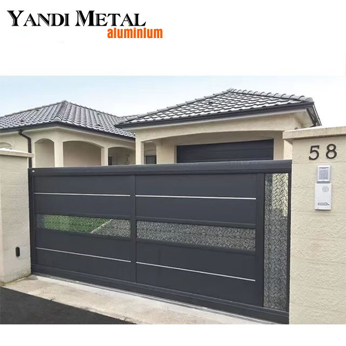 Conception simple de qualité supérieure, entrée de sécurité de Villa, allée coulissante, porte en aluminium, système électrique, porte privée