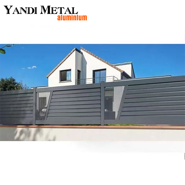 Clôture en aluminium de haute qualité personnalisée, dernière conception de la chine, panneau de clôture métallique extérieur pour jardin, clôture de confidentialité
