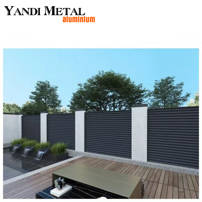 Intimité Balcon en aluminium Sécurité Panneau de clôture de jardin en aluminium enduit de poudre noire