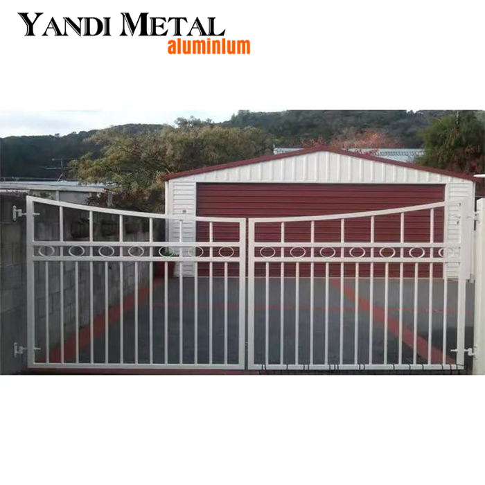 Porte de clôture soudée en métal et aluminium, pour Villa, maison, peinture en poudre, sécurité d'entrée extérieure, porte en aluminium