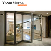 Double vitrage en gros moderne grandes portes pliantes en aluminium enduit de poudre
