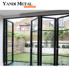 Portes pliantes en aluminium accordéon extérieures à double vitrage portes pliantes doubles