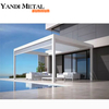 Gazébo à porte coulissante en verre Jardin imperméable extérieur en aluminium Gazébo extérieur électrique et gazébo extérieur en aluminium