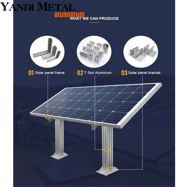Profilés d'angle de Support enduits de poudre, module 6005 Pv, fournisseur de cadre de panneau solaire en aluminium avec coupe, pliage et poinçonnage