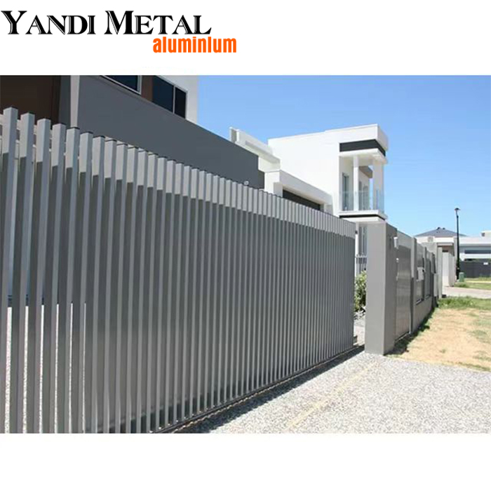 Panneaux de clôture de jardin en bande métallique moderne, pour cour avant, clôtures en aluminium enduit de poudre de haute qualité