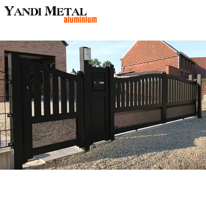 Clôture de poteau en aluminium de mode la dernière porte battante industrielle porte en aluminium automatique