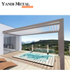 Gazebo extérieur réglable de luxe en aluminium de jardin pergola en verre de persiennes électriques modernes faites sur commande