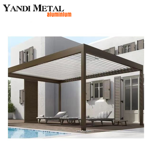Système Jardin extérieur Cour terrasse Activité toiture Pavillon étanche réglable électrique Persiennes bioclimatiques Pergola aluminium