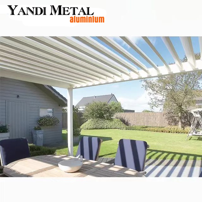 Patio en aluminium étanche électrique avec pergola Gazebo de jardin extérieur Volets Pergola en aluminium