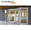 Ossature de maison haute performance Porte de placard d'entrée principale Accès sécurisé par porte coulissante pliante en aluminium avec disjoncteur thermique