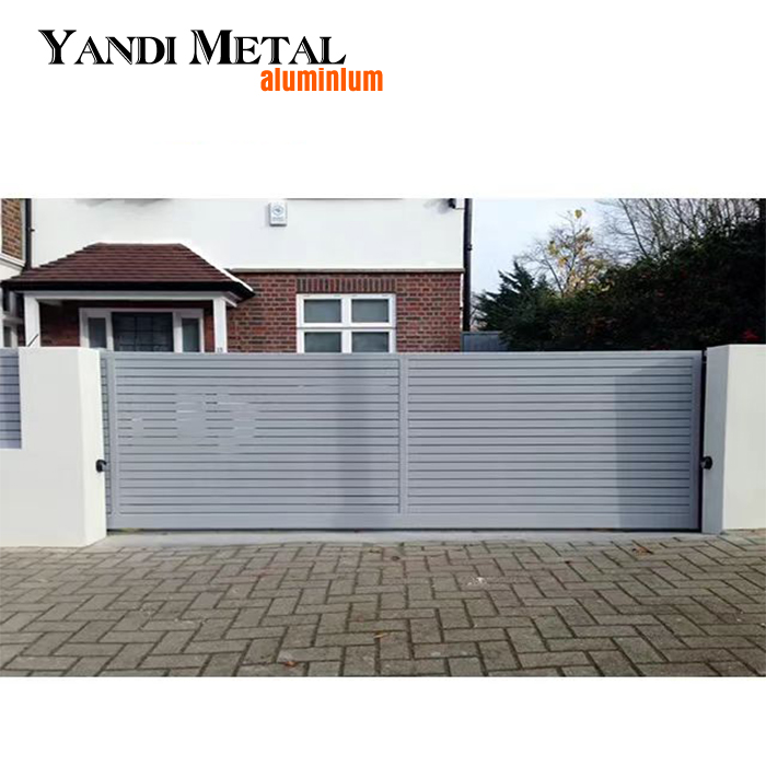 Porte électrique en aluminium, moteur automatique, porte coulissante, système en porte-à-faux pour porte d'allée résidentielle en aluminium