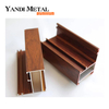 Texture bois décoratif profilé en aluminium modèle tuyau creux type aluminium fenêtre couleur bois imitation bois et profilé aluminium