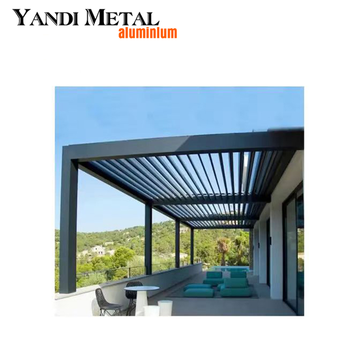 Fabrication de volets étanches auvent pergola aluminium toiture électrique extérieure pergola bioclimatique
