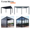 Gazebo bioclimatique réglable pour loisirs extérieurs, 4x6, toit à persiennes, pergola électrique en aluminium, pergola étanche en aluminium