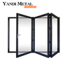 Portes pliantes en aluminium accordéon extérieures à double vitrage portes pliantes doubles