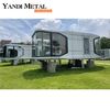 Maisons préfabriquées mobiles à structure métallique de luxe Espace de luxe extérieur moderne Capsule Resort Petite famille