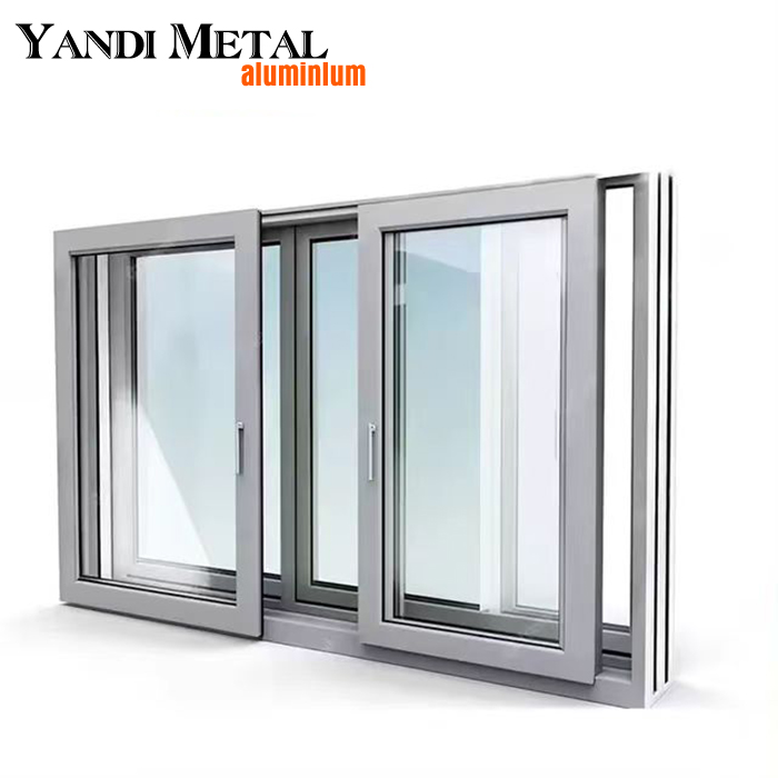 La conception professionnelle en aluminium Yandi peut être personnalisée fenêtre isolante en aluminium à double vitrage avec écran