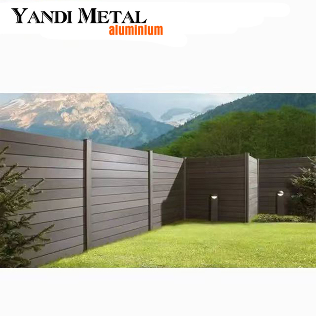 Clôture composite bois-plastique à cadre en aluminium Clôture de jardin Wpc