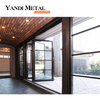 Yandi fabrique des portes-fenêtres pliantes en verre à double fenêtre en alliage d'aluminium. Portes extérieures pliantes en verre