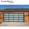 Porte de garage enroulée en aluminium et verre transparent, commande de moteur extérieur de villa