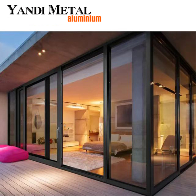 Dernières portes-fenêtres de luxe de Villa, design moderne, portes coulissantes en verre en aluminium, coupe-vent, insonorisées et extérieures