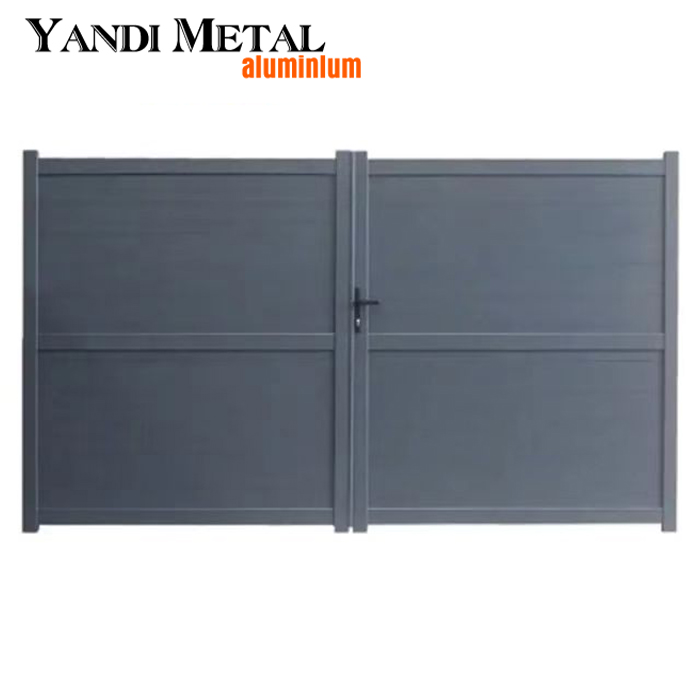 Porte en aluminium populaire, moteur automatique, revêtement en poudre, porte et clôture en aluminium