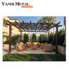 Pergola en aluminium de toit de volets d'auvent de pavillon de jardin imperméable en métal extérieur, équipée de lumières de tube secondaires émettant de la lumière