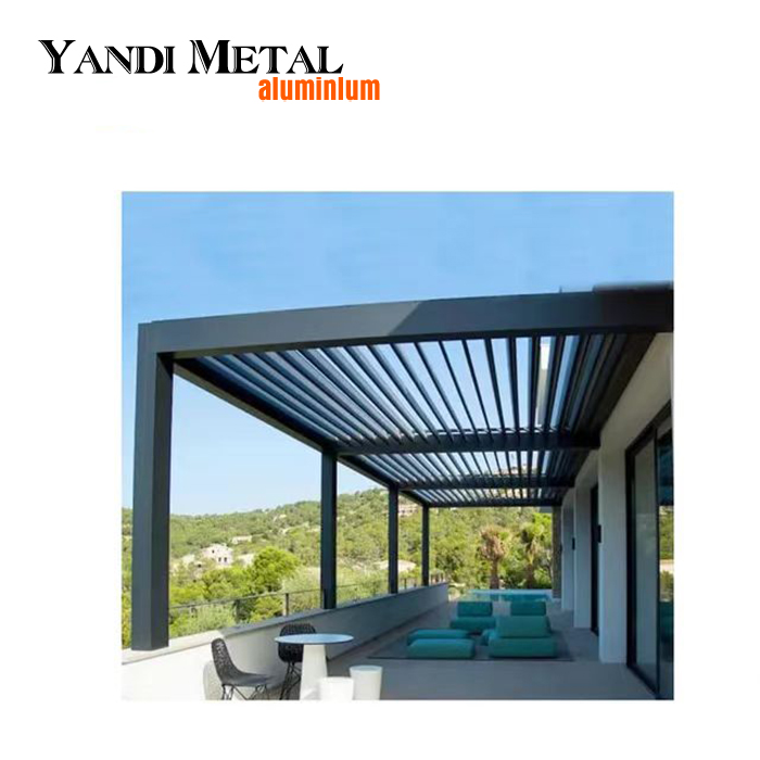 3 × 3 3 × 4 4 × 6 4 × 8 Balcon Métal Luxe moderne jardin étanche Système de couverture de pergola de pavillon en aluminium extérieur étanche automatique