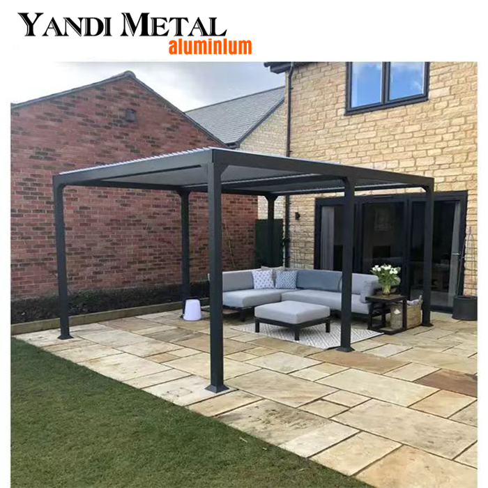 Parasol extérieur électrique pavillon en aluminium étanche jardin bâtiment électrique pergola en métal