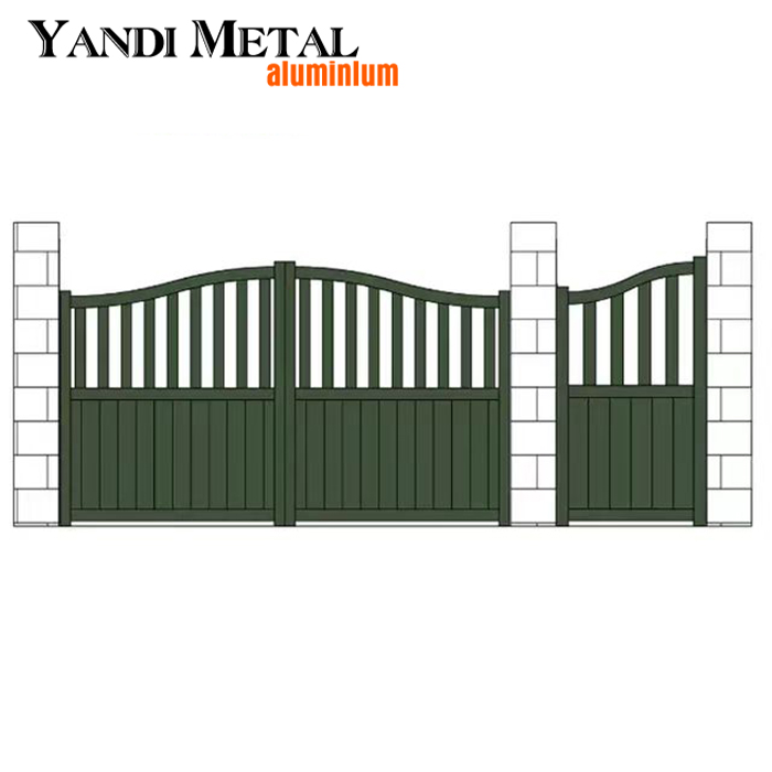 Porte tournante en aluminium Allée en métal soudé conception de porte de soudage en aluminium Porte tournante automatique Porte coulissante double électrique