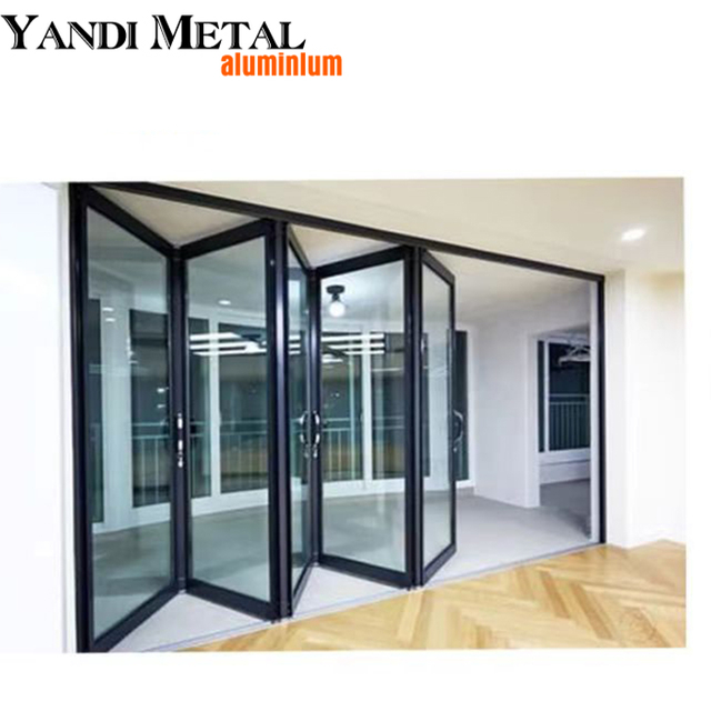Style personnalisé moderne et chaud en Europe et aux États-Unis, le dernier style de porte pliante en aluminium du Bangladesh