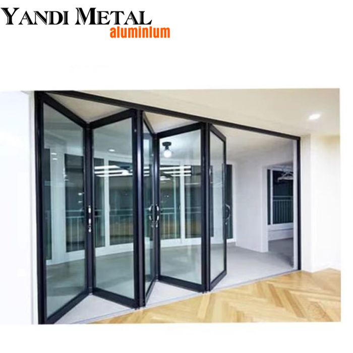 Style personnalisé moderne et chaud en Europe et aux États-Unis, le dernier style de porte pliante en aluminium du Bangladesh