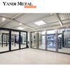 Ossature de maison haute performance Porte de placard d'entrée principale Accès sécurisé par porte coulissante pliante en aluminium avec disjoncteur thermique