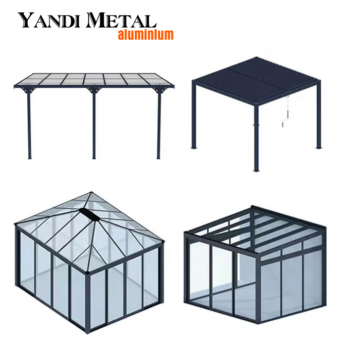 Maison en verre Jardin d'hiver Véranda Pergola préfabriquée Jardin d'hiver Aluminium Kit jardin d'hiver et maison en verre en aluminium